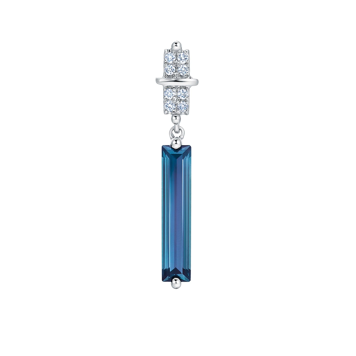 14Kt White Gold 1.25Ct Baguette Chatham Created Alexandrite Pendant