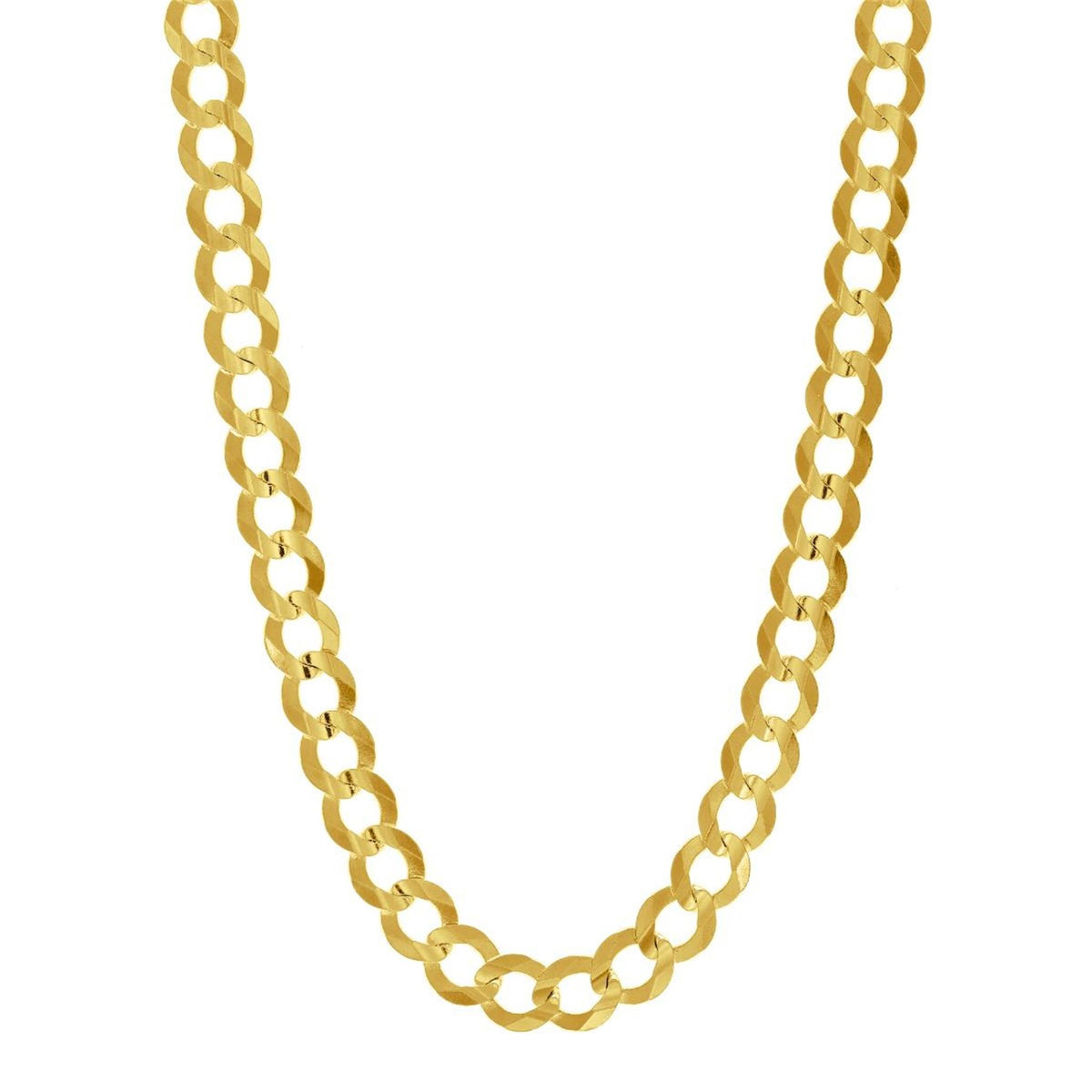 20" 14K Yellow Gold 6.7mm Semi-Solid Curb Link Chain