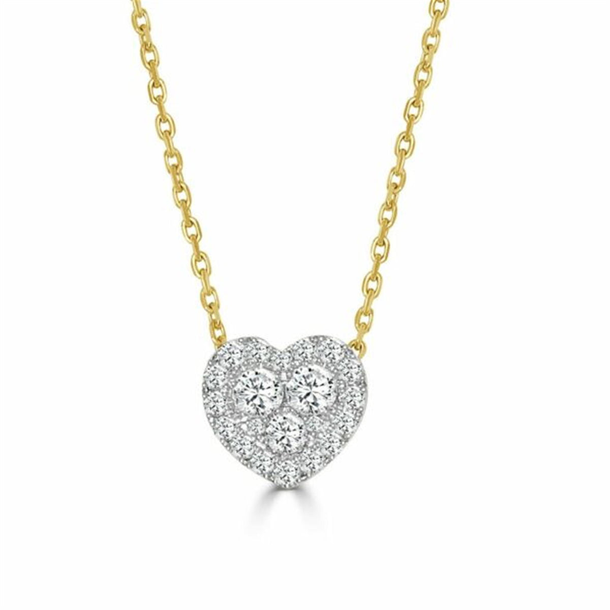 Frederic Sage 14Kt Yellow & White Gold Heart Pendant With 0.31ct Diamonds