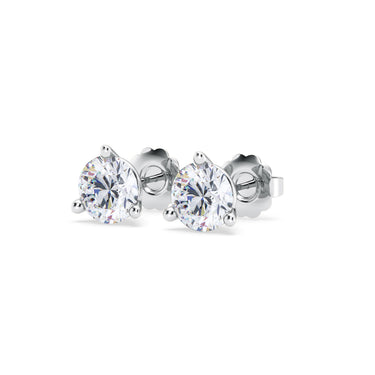 14Kt White Gold Lasker Classic Martini Stud Earrings With 2 Diamonds Totaling 1.73cttw (I/J Color - SI2 Clarity)