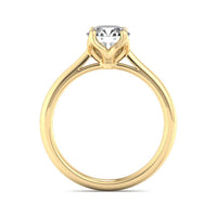 14Kt Yellow Gold with Lotus Head to fit 4.3mm Round Stone - Size 7