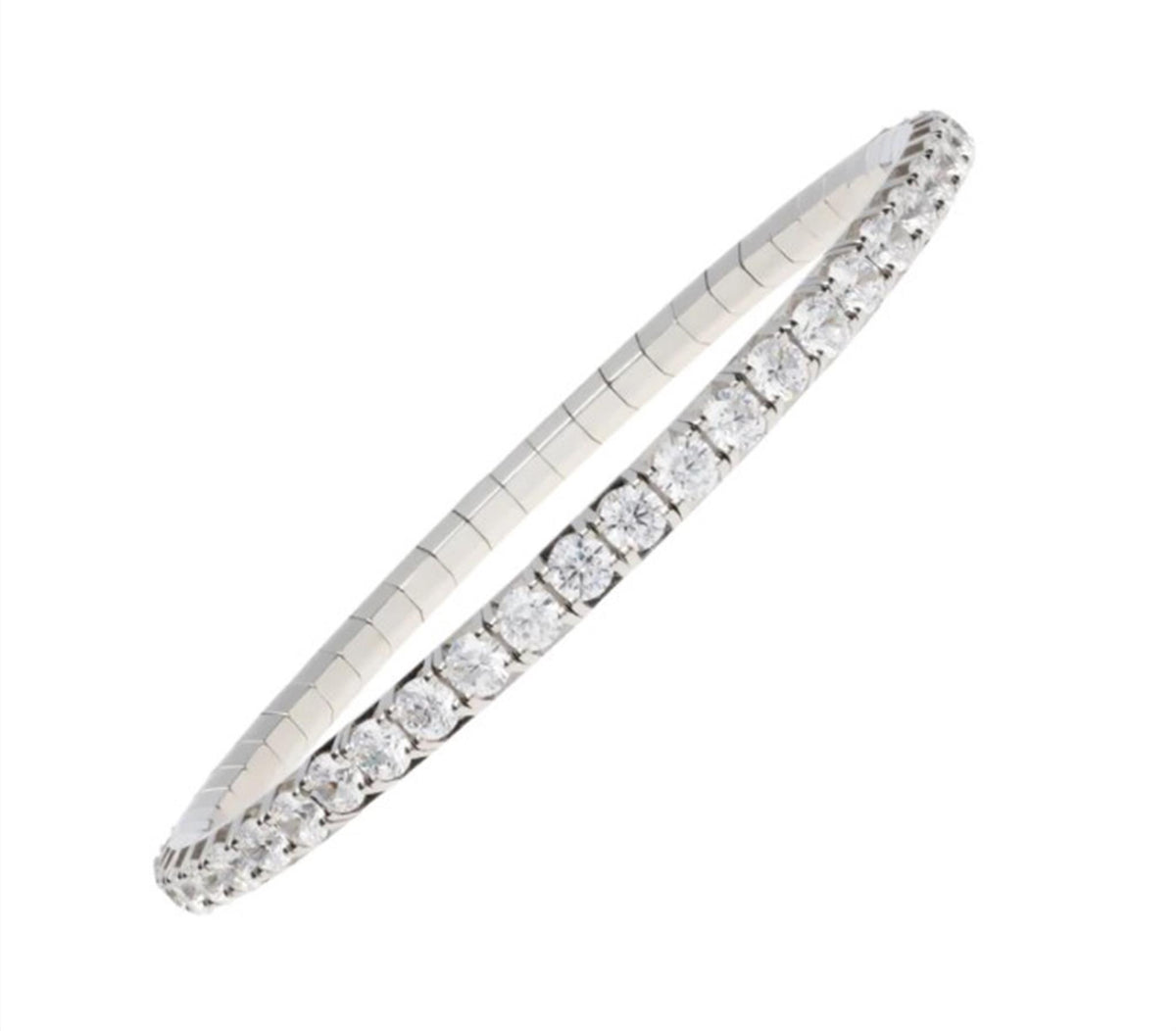 18Kt White Gold Extensible Bracelet With 7.30cttw Natural Diamonds