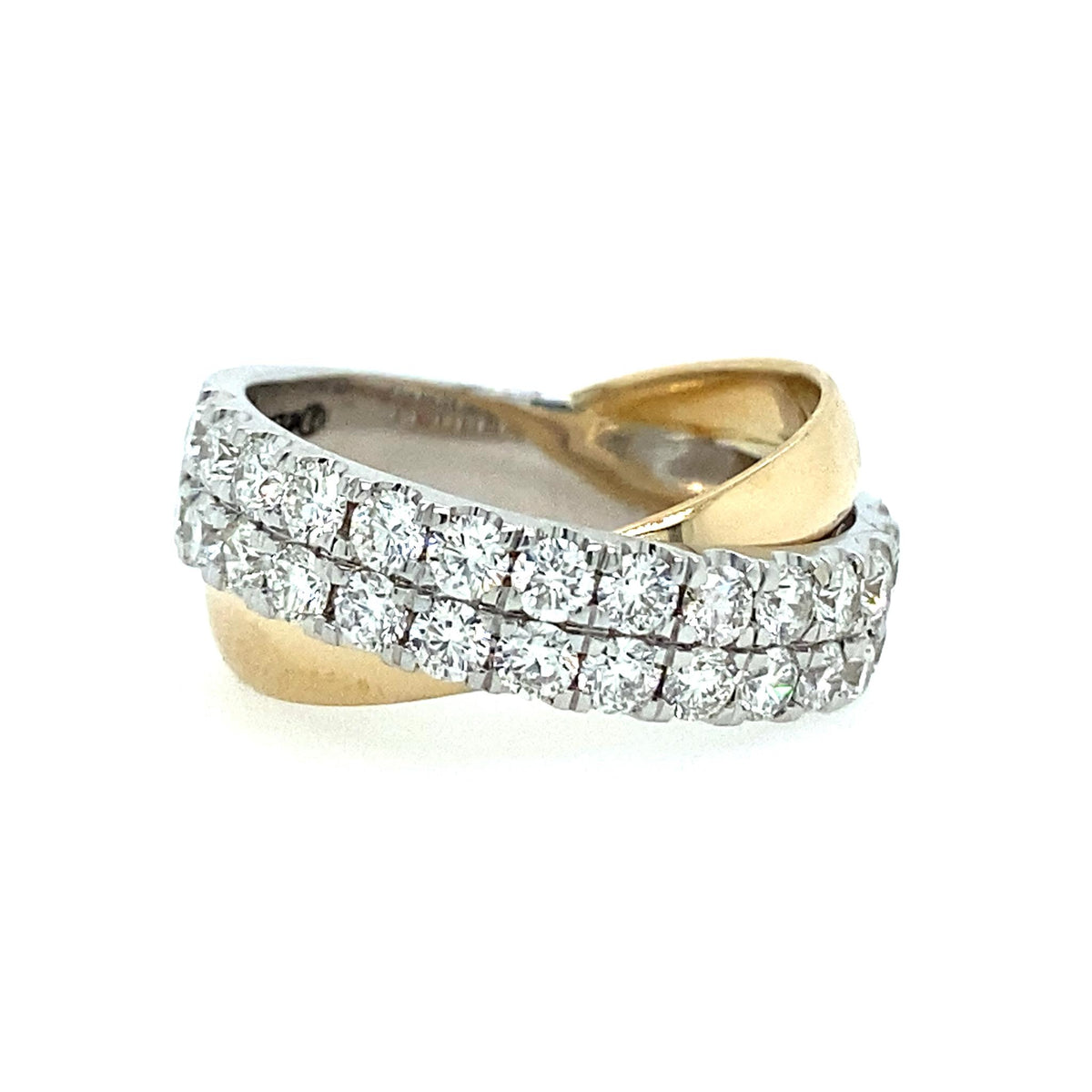 14Kt Yellow & White Gold Classic Fashion Fashion Ring With 1.57cttw Natural Diamonds
