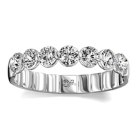 14Kt White Gold Prong Set Wedding Ring With 1.38cttw Natural Diamonds