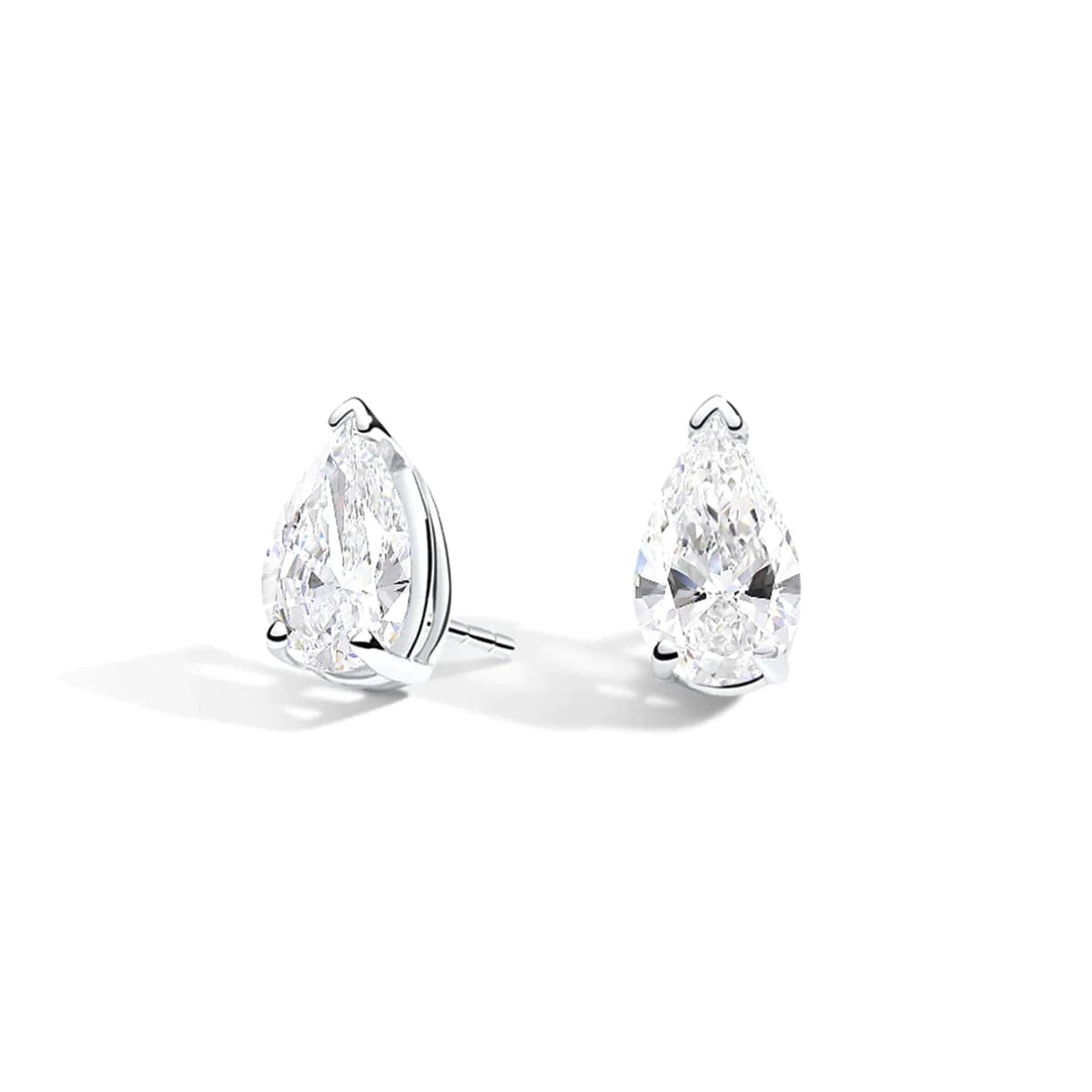 Pear-Shape Natural Diamond Stud Earrings