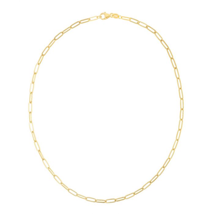 18Kt Yellow Gold Thin Paperclip Necklace