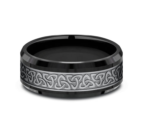 FORGE Grey Tantalum & Black Titanium 'The Galway' Wedding Band