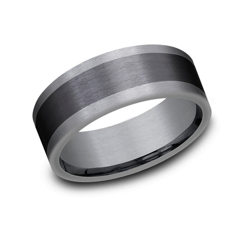 Grey Tantalum and Black Titanium 'The Duke' Wedding Band