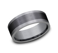 Grey Tantalum and Black Titanium 'The Duke' Wedding Band