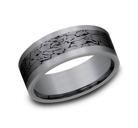 Grey Tantalum & Black Titanium 'The Legend' Wedding Band