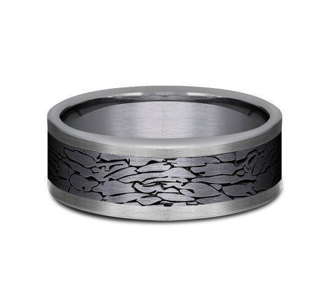 Grey Tantalum & Black Titanium 'The Legend' Wedding Band