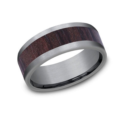 Grey Tantalum & Wood 'The Maker' Wedding Band