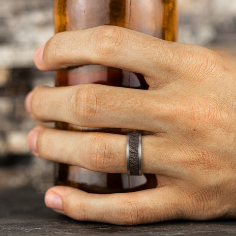 Grey Tantalum & Bronze 'The Vesuvius' Wedding Band