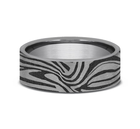 Grey Tantalum 'The Lava Lamp' Wedding Band