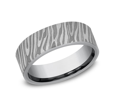 Grey Tantalum 'The Tiger Stripe' Wedding Band