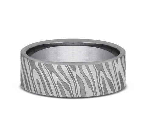 Grey Tantalum 'The Tiger Stripe' Wedding Band