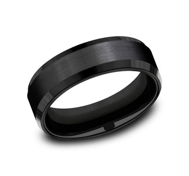 Forge Black Titainum Width 7mm Beveled Edge Band.