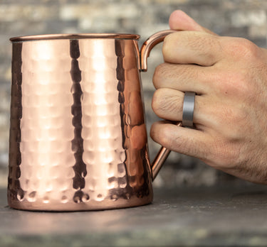 Tantalum Width 7mm Grey Flat Band with Satin Finish.