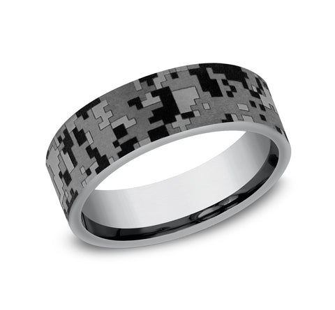 Brook & Branch Grey Tantalum 'The Digital Camo' Wedding Band