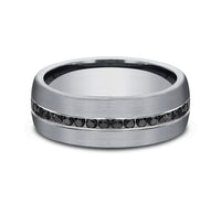 Grey Tantalum 'The Edison' Black Diamond Wedding Band