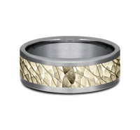 Ammara Stone Grey Tantalum & 14Kt Yellow Gold 'The Nile' Wedding Band