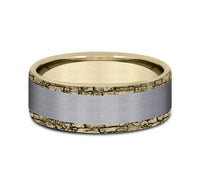 Ammara Stone 14Kt Yellow Gold & Grey Tantalum 'The Hadrian' Wedding Band