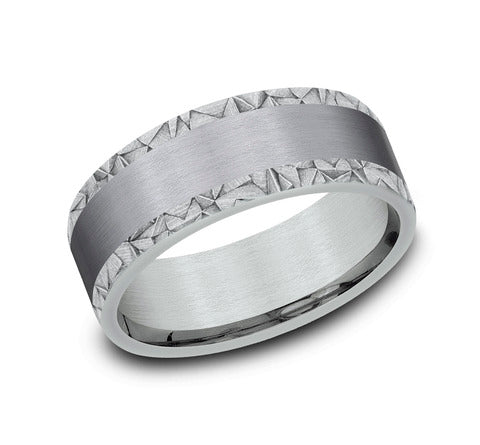 Ammara Stone 14Kt White Gold & Grey Tantalum 'The Mosaic' Wedding Band