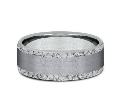 Ammara Stone 14Kt White Gold & Grey Tantalum 'The Mosaic' Wedding Band