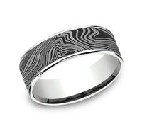 Ammara Stone 14Kt White Gold & Grey Tantalum 'The Marble' Wedding Band