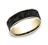 Brook & Branch 14Kt Yellow Gold & Black Titanium 'The Waterfowl' Wedding Band