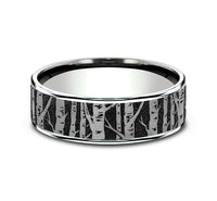 Brook & Branch 14Kt White Gold & Grey/Black Titanium 'The Birch' Wedding Band