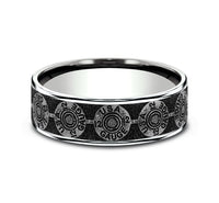 Brook & Branch 14Kt White Gold and Grey/Black Titanium 'The 12 Gauge' Wedding Band