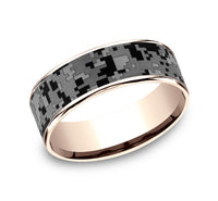 Brook & Branch 14Kt Rose Gold & Grey Tantalum 'The Digital Camo' Wedding Band