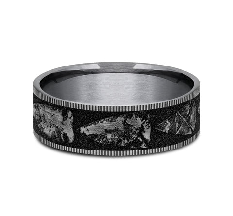 Brook & Branch Grey Tantalum and Grey/Black Titanium 'The Arrowhead' Wedding Band