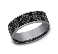 Brook & Branch Grey Tantalum & Grey/Black Titanium 'The 12 Gauge' Wedding Band