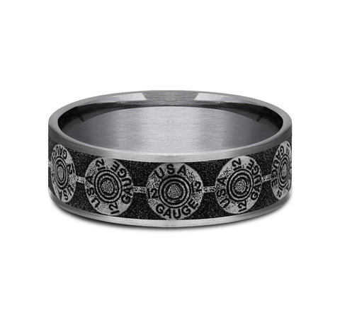 Brook & Branch Grey Tantalum & Grey/Black Titanium 'The 12 Gauge' Wedding Band