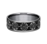 Brook & Branch Grey Tantalum & Grey/Black Titanium 'The 12 Gauge' Wedding Band