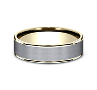 Ammara Stone 14Kt Yellow Gold & Grey Tantalum 'The Rembrandt' Wedding Band
