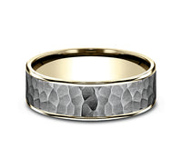 Ammara Stone 14Kt Yellow Gold & Dark Tantalum 'The Max' Wedding Band