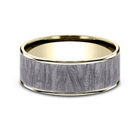 Ammara Stone 14Kt Yellow Gold & Grey Tantalum 'The Loom' Wedding Band