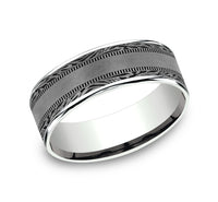 Ammara Stone 14Kt White Gold & Grey Tantalum 'The Edge' Band