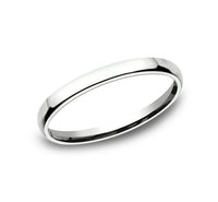 14Kt White Gold Comfort Fit 2.5mm Plain Wedding Band