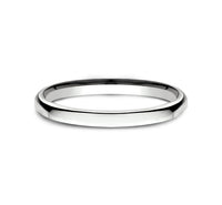 14Kt White Gold Comfort Fit 2.5mm Plain Wedding Band