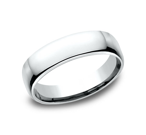 14Kt White Gold Euro Comfort-Fit 5.5mm Plain Wedding Band