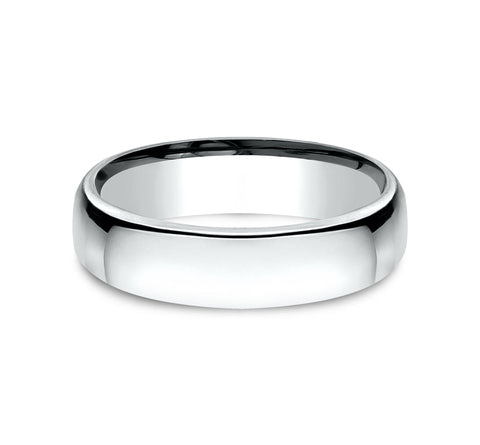 14Kt White Gold Euro Comfort-Fit 5.5mm Plain Wedding Band