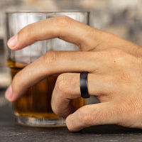 6.5mm Grey Tantalum & Black Titanium 'The Baron' Wedding Band