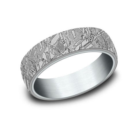 Ammara Stone Grey Tantalum & 14Kt White Gold 'The Diablo' Wedding Band