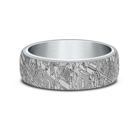 Ammara Stone Grey Tantalum & 14Kt White Gold 'The Diablo' Wedding Band