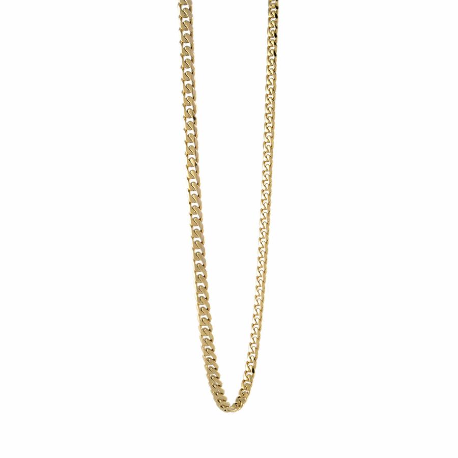 Italgem Stainless Steel 24" 4.6mm Polished Curb Chain with Gold Overlay