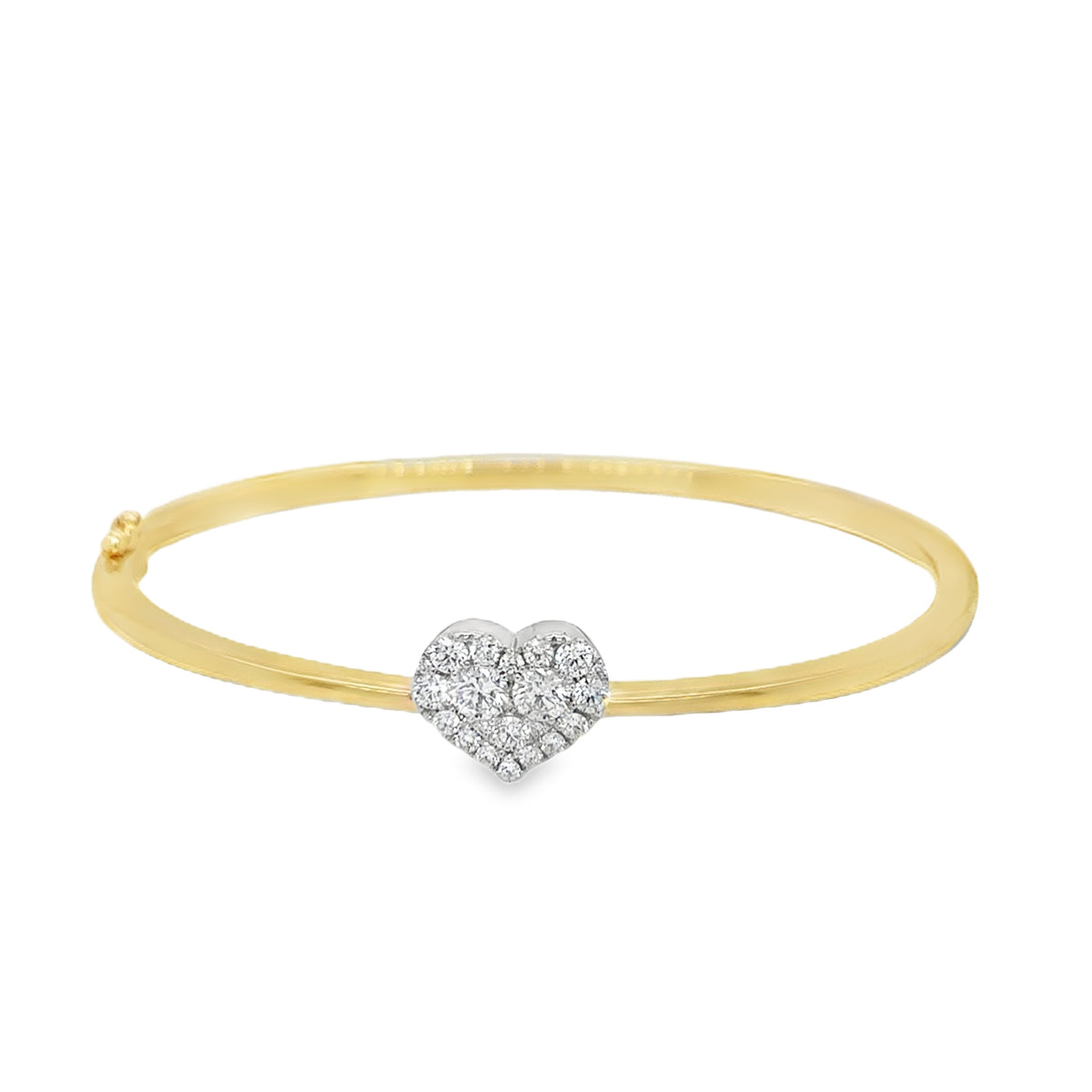 Frederic Sage 14Kt Yellow Gold Firenze Diamond Heart Bangle Bracelet